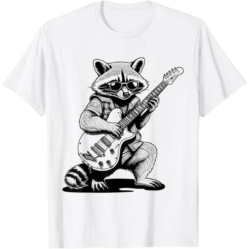 Racoon Playing Guitar Shirt Raccoon Rock Music Men Kids T-Shirt made in us Hoodie, Sweatshirt | UrbanDripWear.com