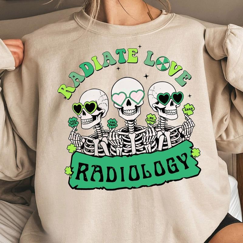 Radiate Love Radiology Patrick's Day Shirt, Radiology St Patricks day Shirt Best Price Hoodie, Sweatshirt | UrbanDripWear.com