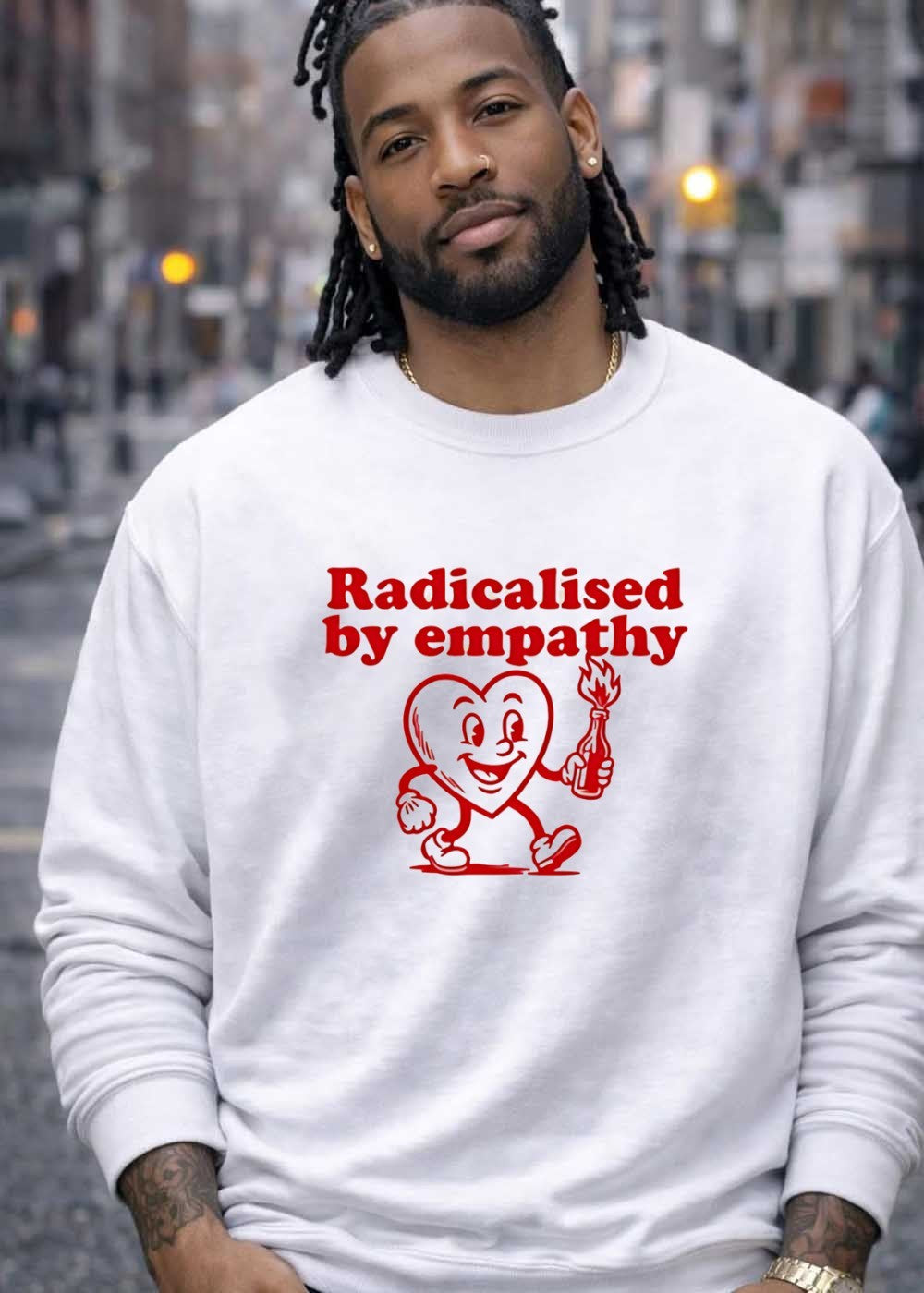 Radicalised by Empathy Heart Molotov Cocktail T-Shirt