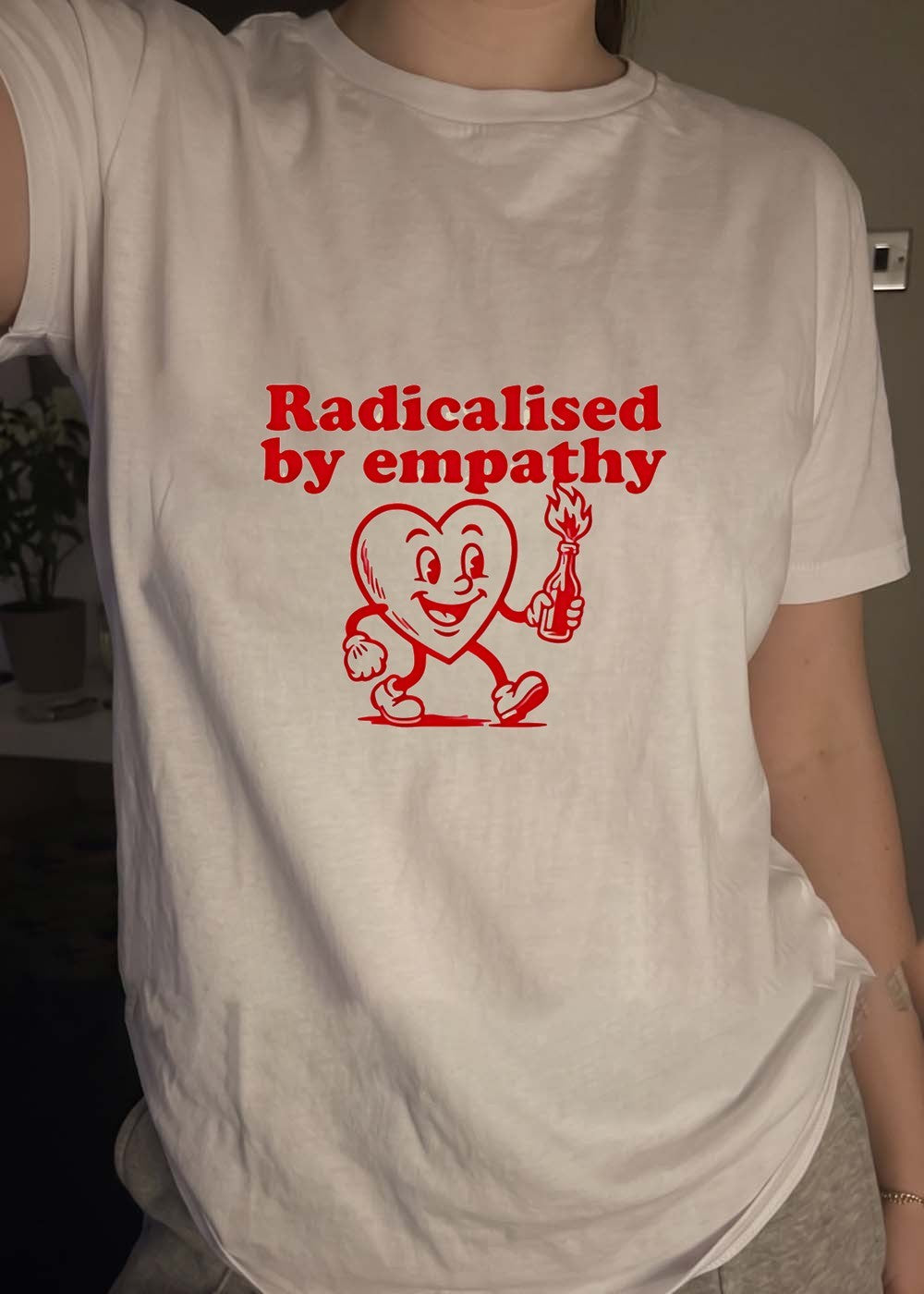 Radicalised by Empathy Heart Molotov Cocktail T-Shirt