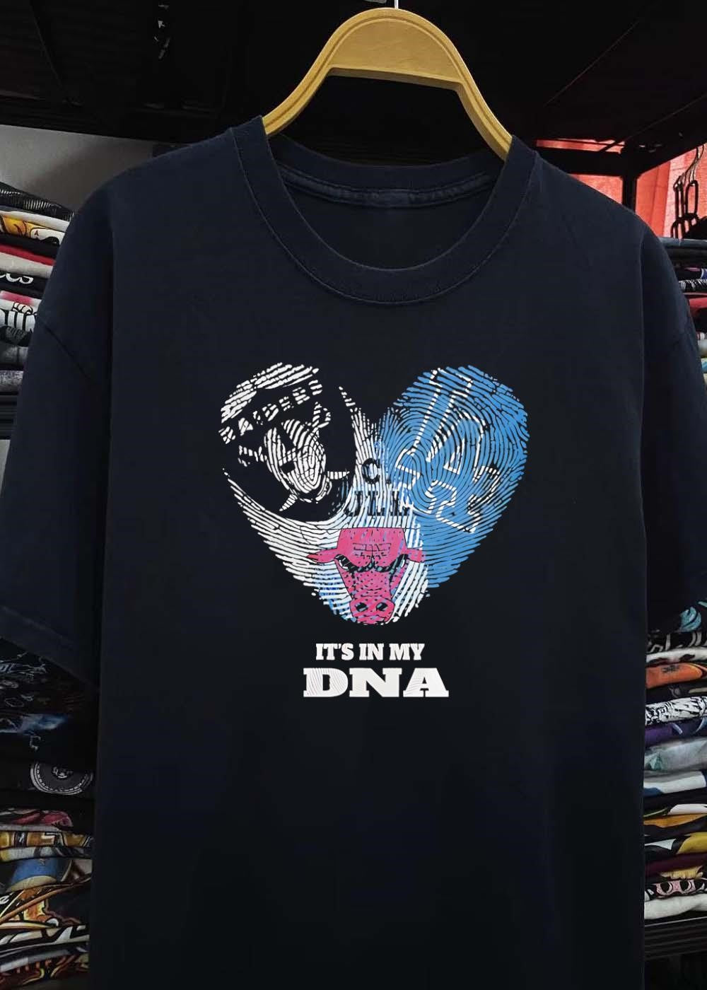 Raiders Dodgers Bulls It Is In My DNA Sports Fan T-Shirt