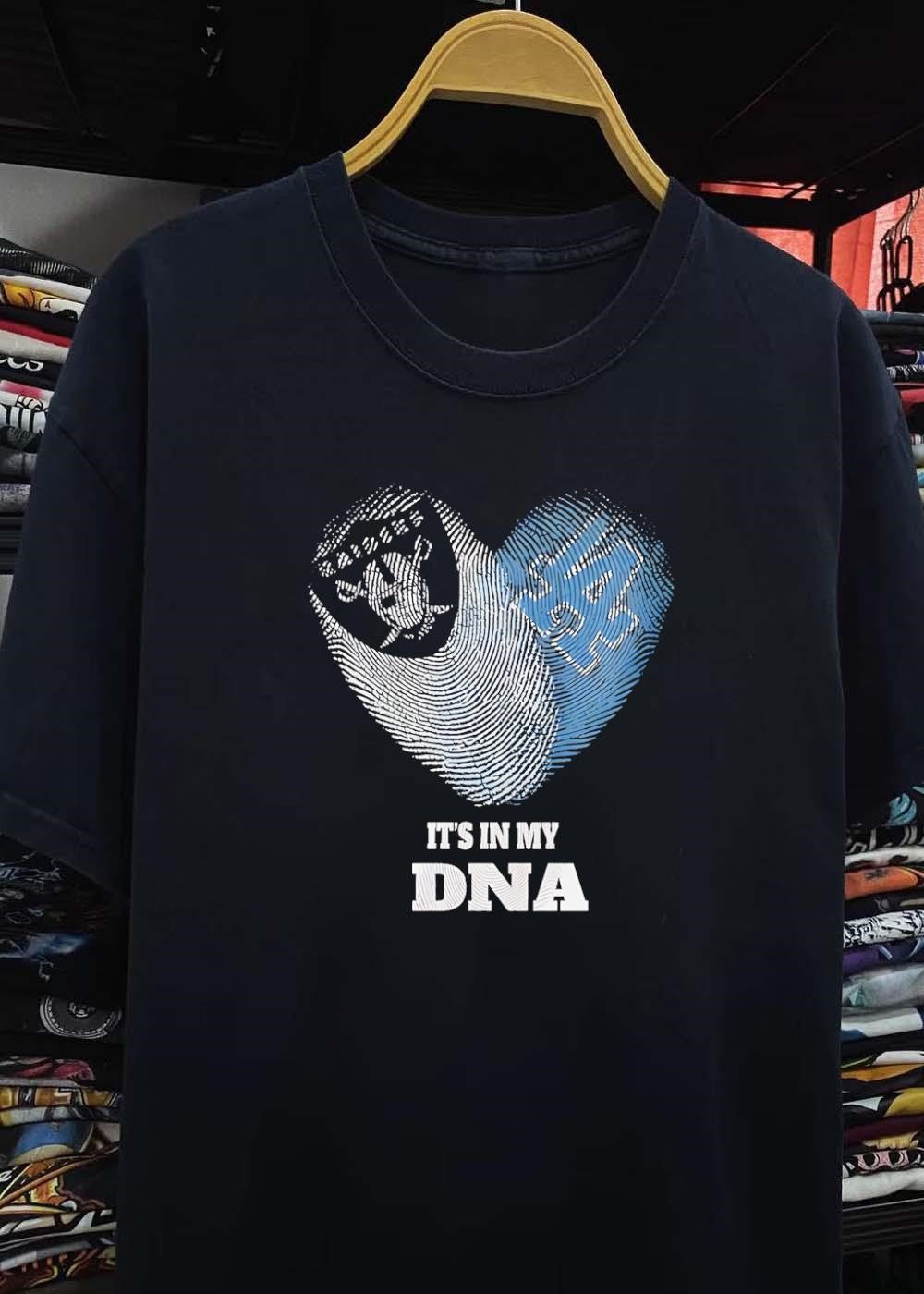 Raiders Los Angeles Dodgers Fingerprint Heart It Is In My DNA shirt