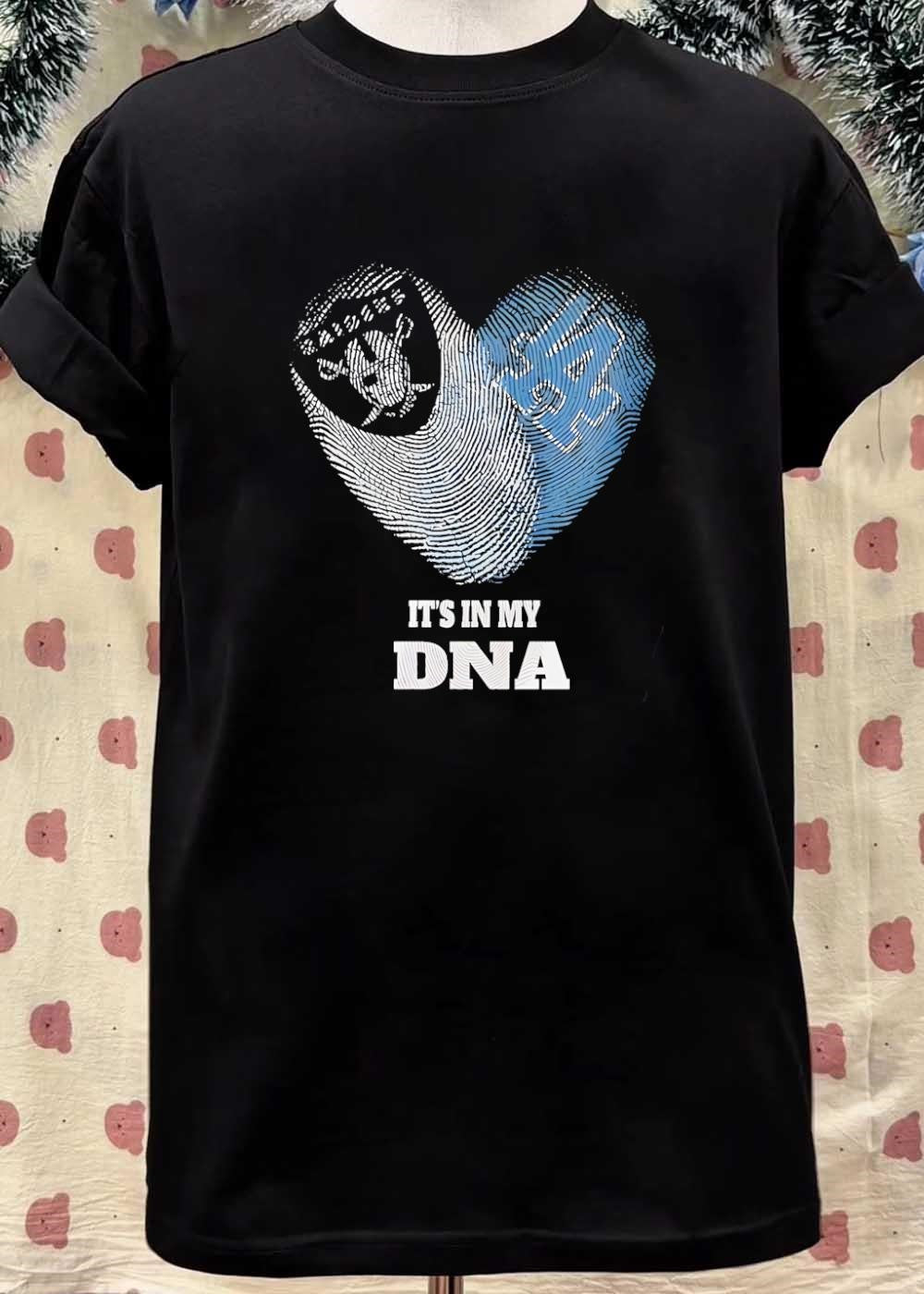 Raiders Los Angeles Dodgers Fingerprint Heart It Is In My DNA shirt