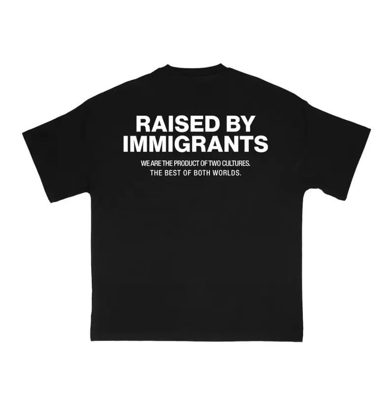 Raised By Immigrants Graphic Tee | Dual Culture Empowerment Shirt | Social Justice Apparel for Men & Women | Immigration...
