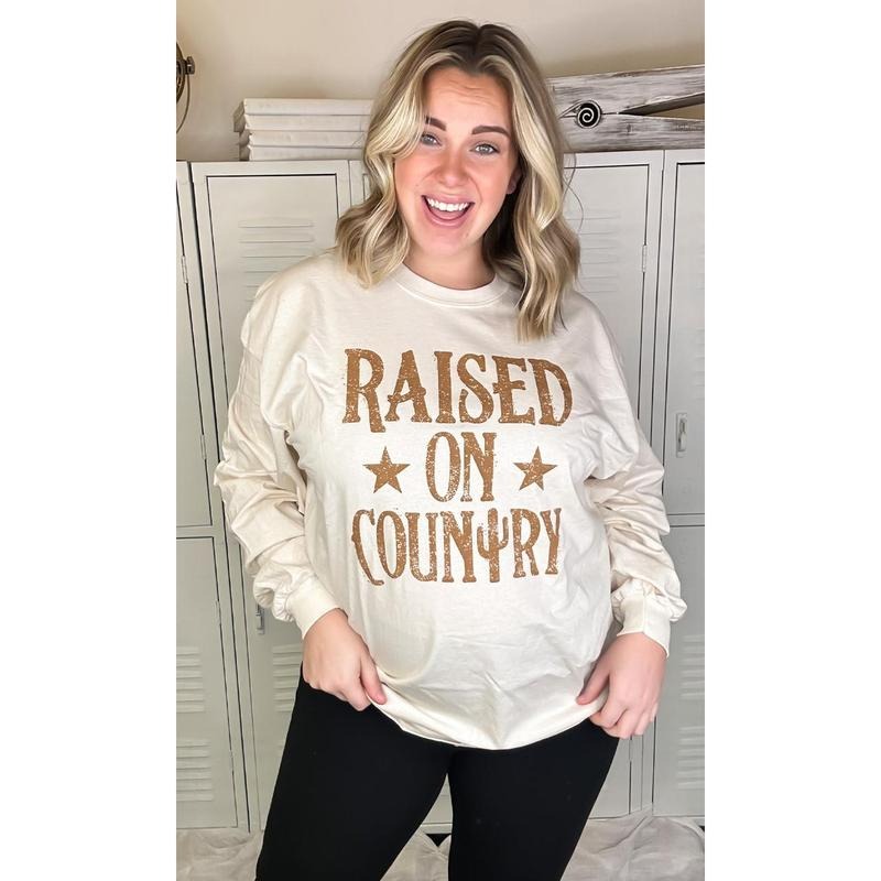 Raised on Country Long Sleeve T-Shirt Hoodie, Sweatshirt | UrbanDripWear.com