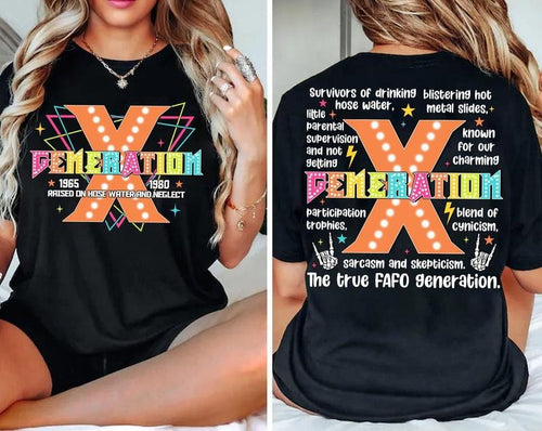 "Raised on Hose Water & Neglect" Tee  | Retro Gen X Nostalgia Shirt | Funny Throwback Fit Hoodie, Sweatshirt