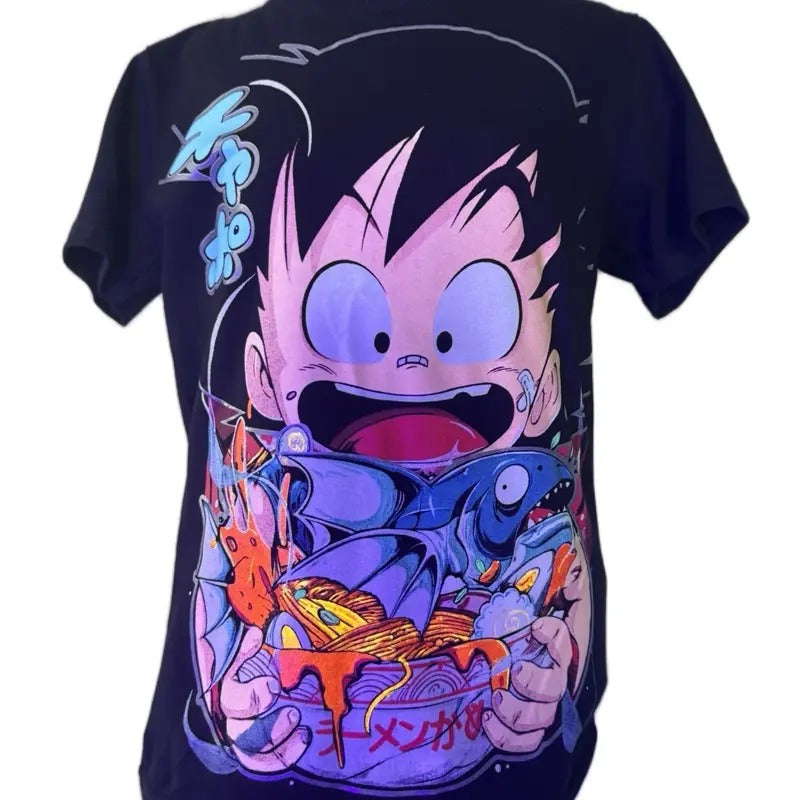 Ramen T-Shirt for Men - Black Graphic Tee with Unique Design and Character Illustration
