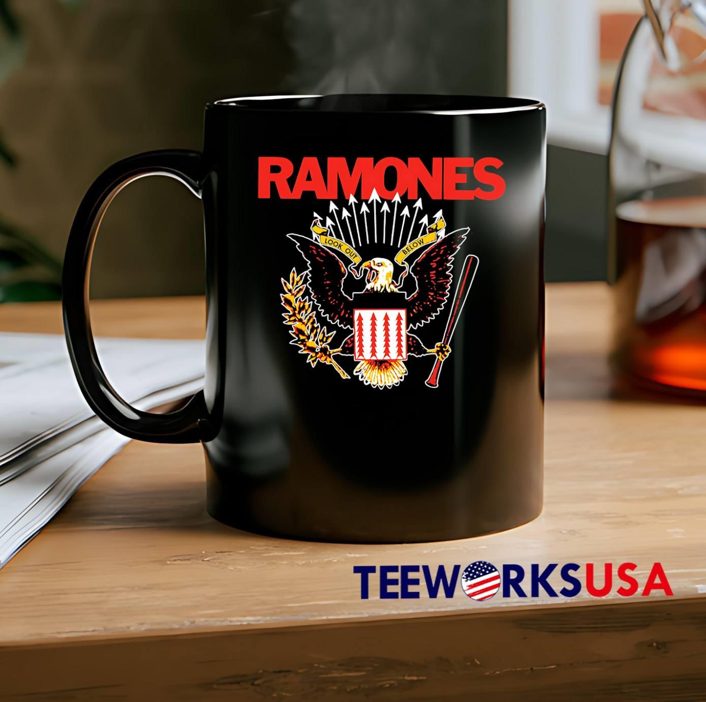 Ramones Look Out Below Eagle Baseball Bat T-Shirt
