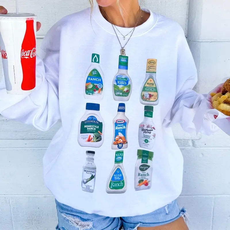 'Ranch Bottles' Pullover Sweatshirt T-Shirts, Hoodie | UrbanDripWear.com