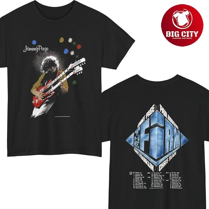 Rare 1985 The Firm Jimmy Page Tour Two Sided Shirt