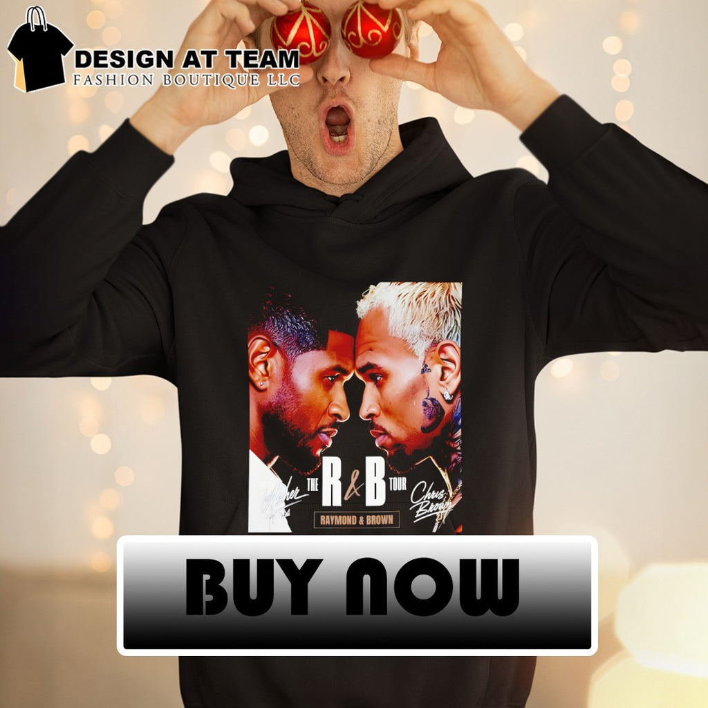 Raymond Brown Usher Chris Brown R and B Tour poster signature shirt