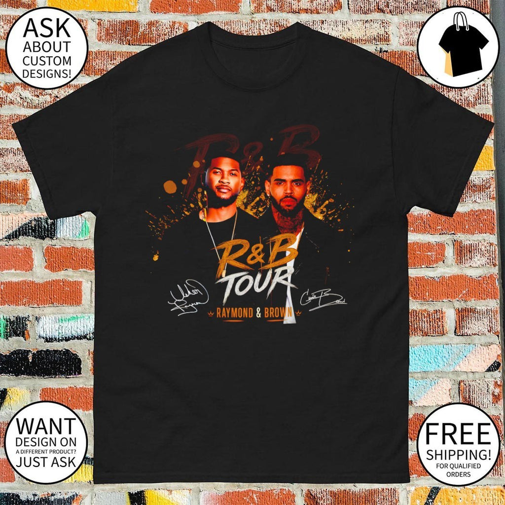 Raymond and Brown Usher Chris Brown signatures shirt