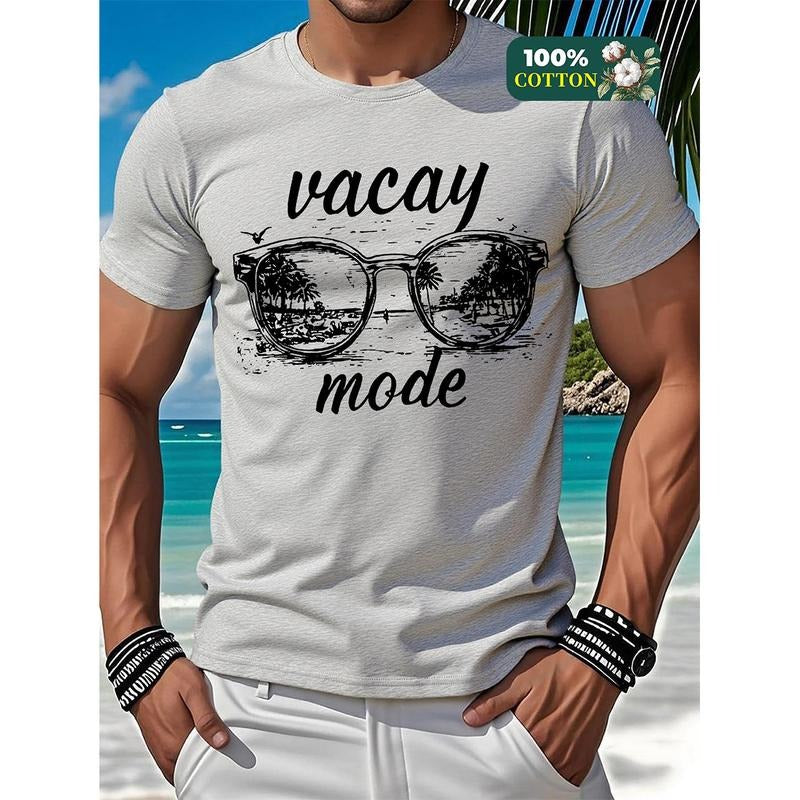 Ready Stock S-2XL Men's Full Cotton T-shirt Sunglasses Letter Graphics Short Sleeve Tees for Streetwear DY17 Hoodie,...