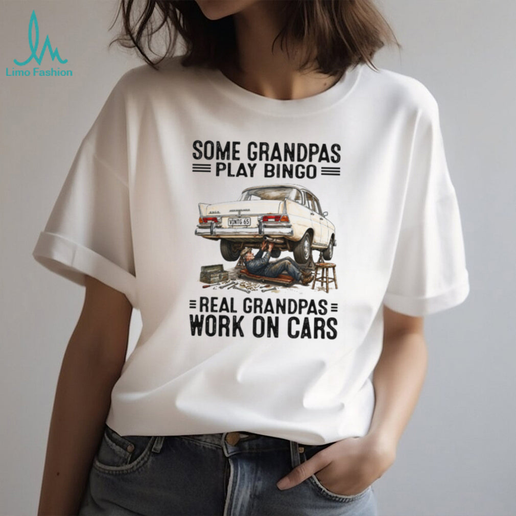 Real Grandpas Work On Cars Vintage Mechanic Grandfather T Shirt