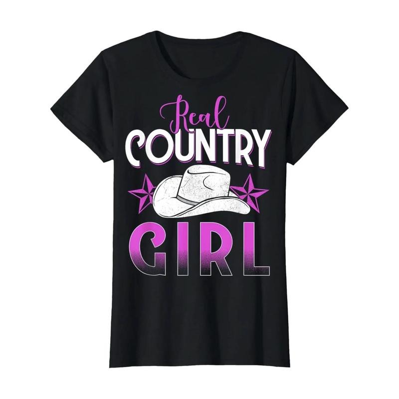 Real Rural Pattern Printed T-Shirt for Summer Round Neck Short Sleeved Women, with Slight Elasticity, Lightweight And...