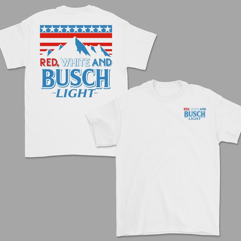 Red, White And Busch Light 2 Sided T-Shirt, For Men And Womenswear, Trendy Shirt Hoodie, Sweatshirt | UrbanDripWear.com