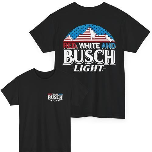 Red, White And Busch Light Both Sided Unisex T-Shirt Fabric Menswear Hoodie, Sweatshirt | UrbanDripWear.com