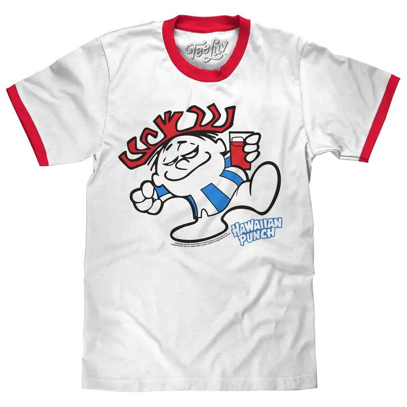 Hawaiian Punch Ringer T-Shirt - White/Red Hoodie, Sweatshirt | UrbanDripWear.com