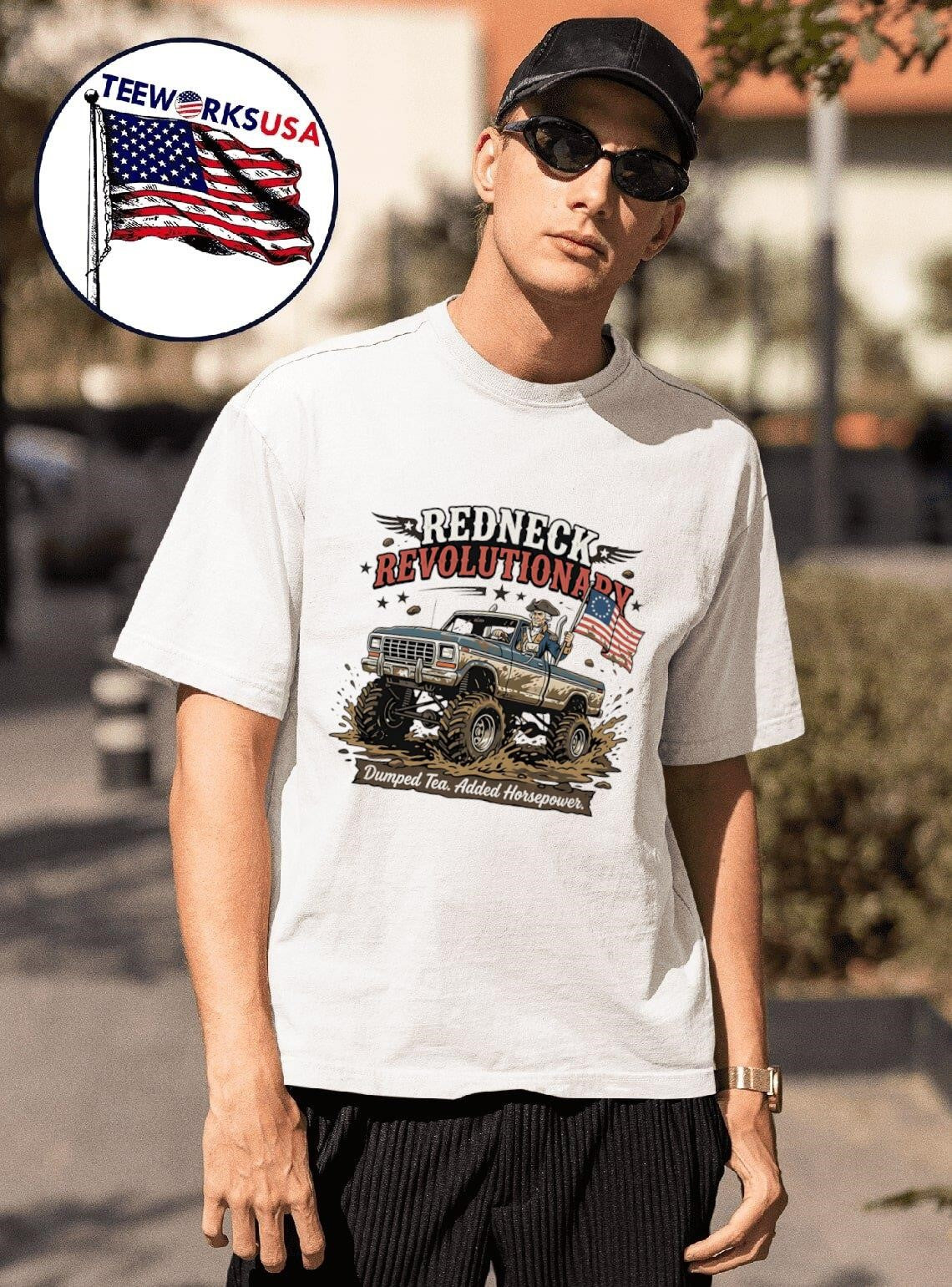 Redneck Revolutionary Dumped Tea Added Horsepower George Washington Shirt
