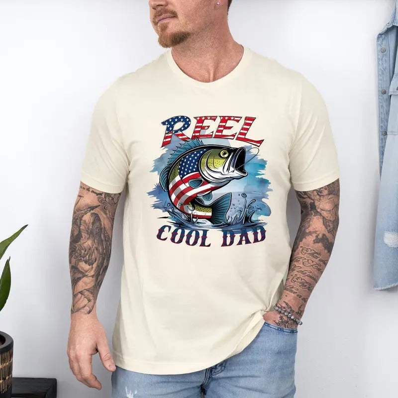 Reel Cool Dad Shirt, Dad Fishing Shirt, Father's Day Shirt, Dad Fisherman Tee, Dad Fishing Gift, Daddy Shirt, Dad...