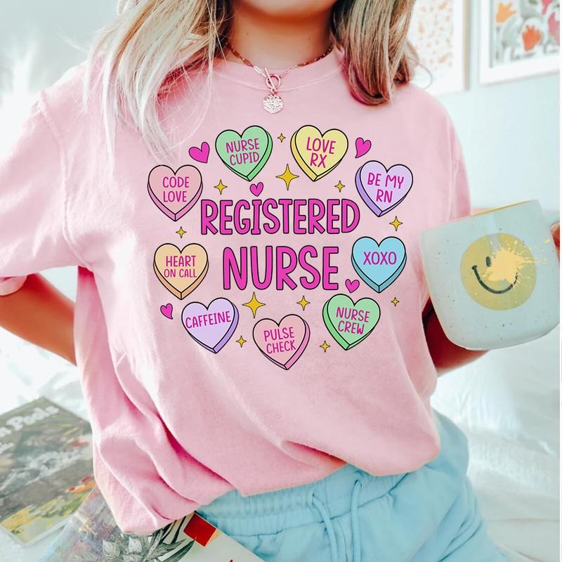 Registered Nurse Valentine Shirt - Retro Conversation Hearts Nursing Sweatshirt