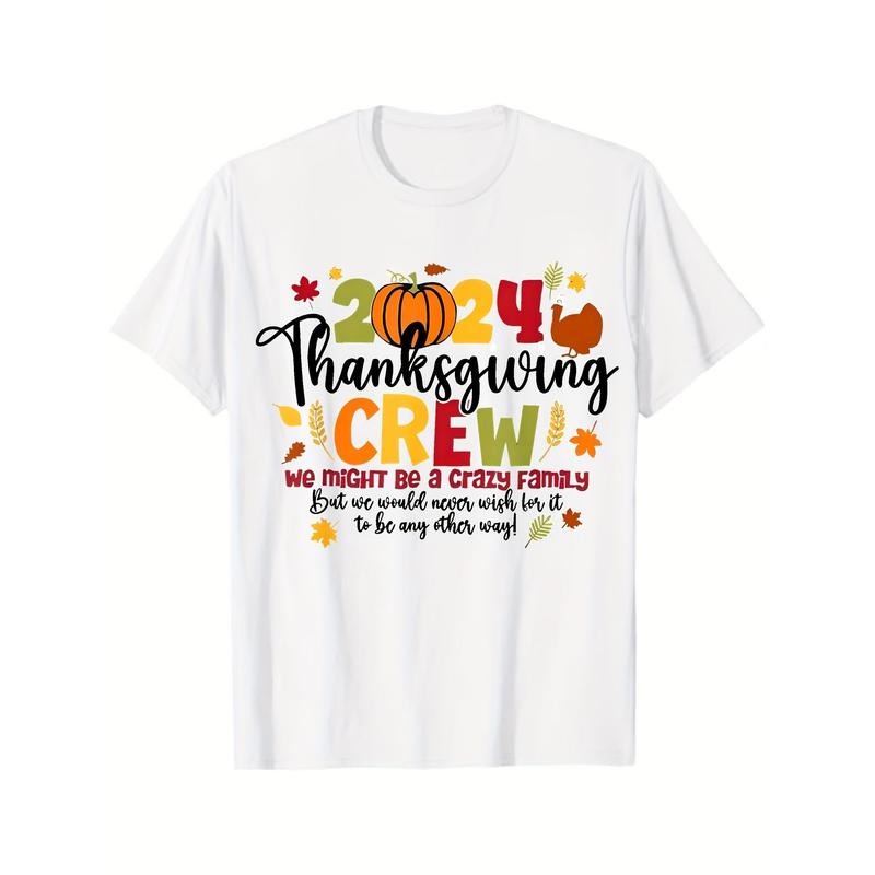 Relaxed Fit Thanksgiving Day Printed Crew Neck Graphic Tee - Men's Cotton Short Sleeve Casual Gamer T-Shirt for Outdoor...