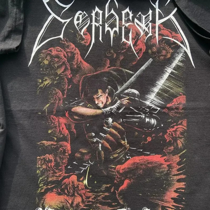 Remake Berserk Anime Rare black T shirt Men Women vtg S-5XL Hoodie, Sweatshirt | UrbanDripWear.com