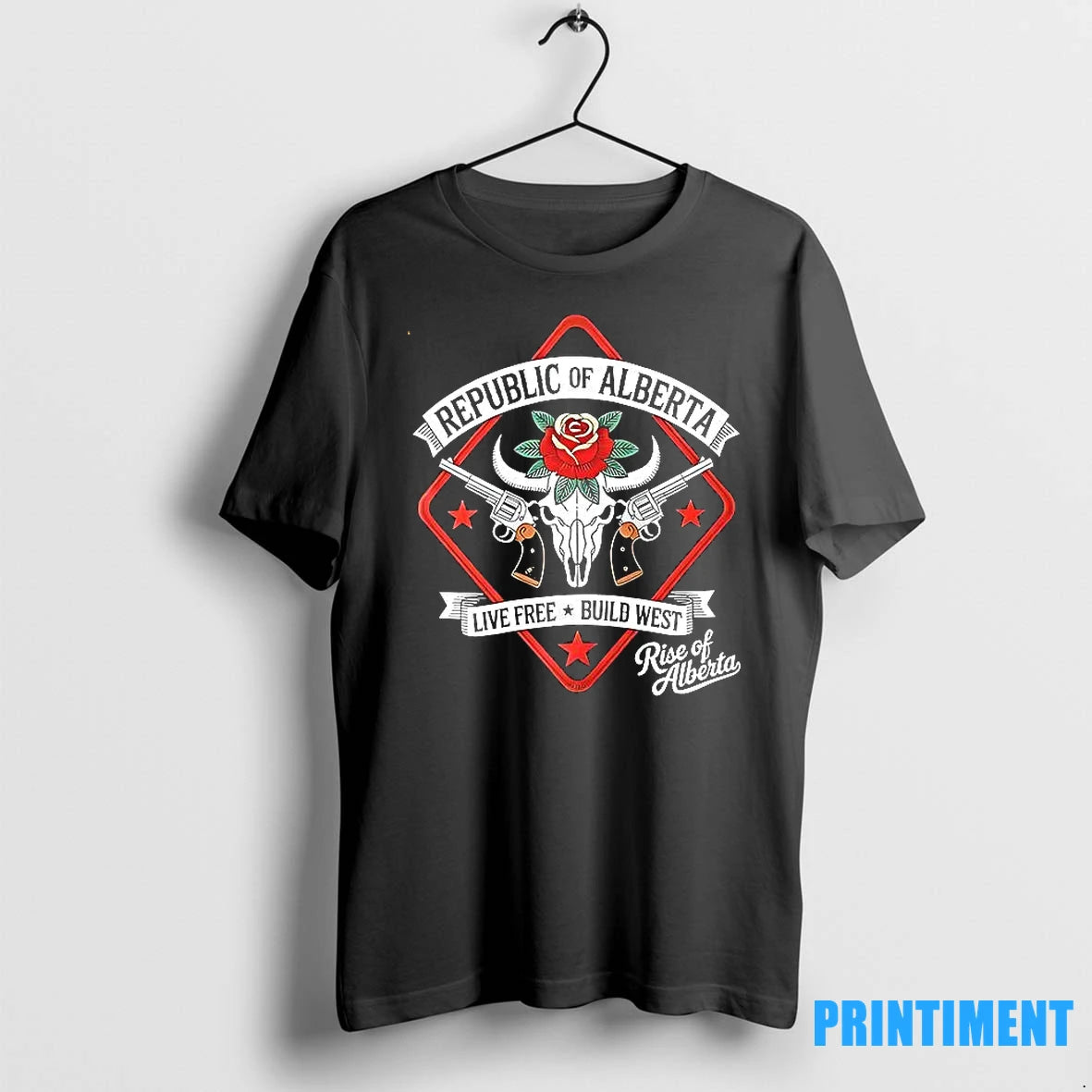 Republic Of Alberta Live Free Build West Gunslinger Tshirts Sweater