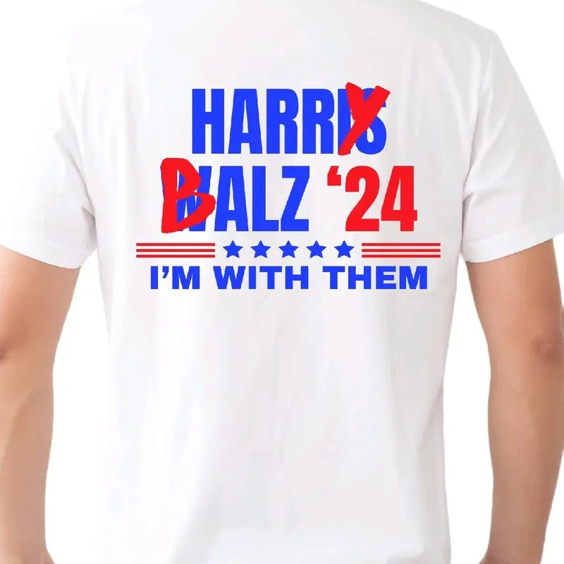 Republican: Harris Walz '24 Tshirt Menswear Cotton T-Shirt Top, Casual Crewneck trump  shirt t shirt funny meme Hoodie,...