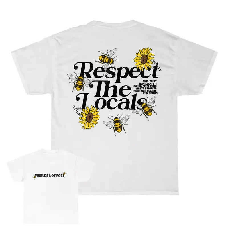 Respect Your Local Bees Graphic Tee in a Can T-shirt, Full Color, Unisex T-Shirt Hoodie, Sweatshirt | UrbanDripWear.com