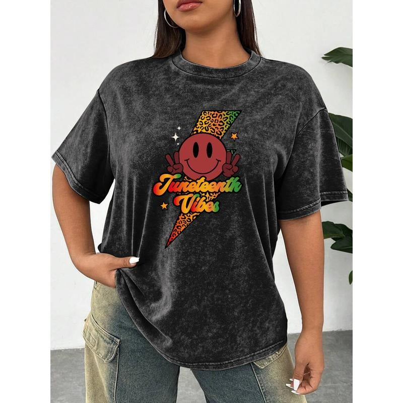 Retro - styled Washed T - shirt: "Juneteenth Vibes" Design style 02 Hoodie, Sweatshirt | UrbanDripWear.com