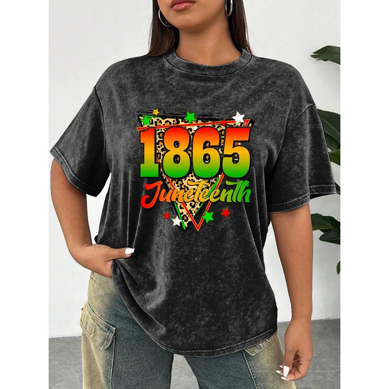 Retro - styled Washed T - shirt: Commemorative "1865 Juneteenth" Design Hoodie, Sweatshirt | UrbanDripWear.com