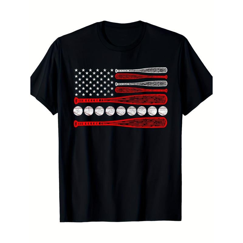 Retro American Flag Baseball T-shirt, Men's T-shirt, 220g made in usa Hoodie, Sweatshirt | UrbanDripWear.com