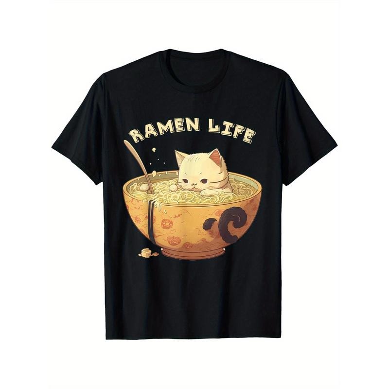 Retro Anime Ramen Bowl Cute Cat Japanese Aesthetics T-Shirt  made in usa Hoodie, Sweatshirt | UrbanDripWear.com