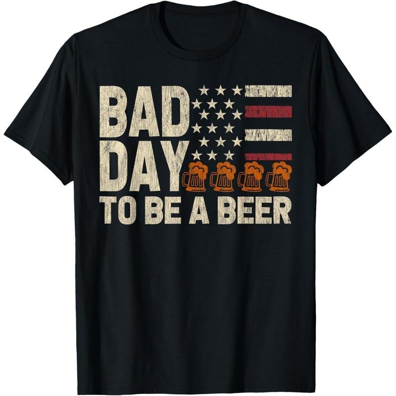Retro Bad Day To Be A Beer USA Flag Beer 4th of July T-Shirt  made in us Hoodie, Sweatshirt | UrbanDripWear.com