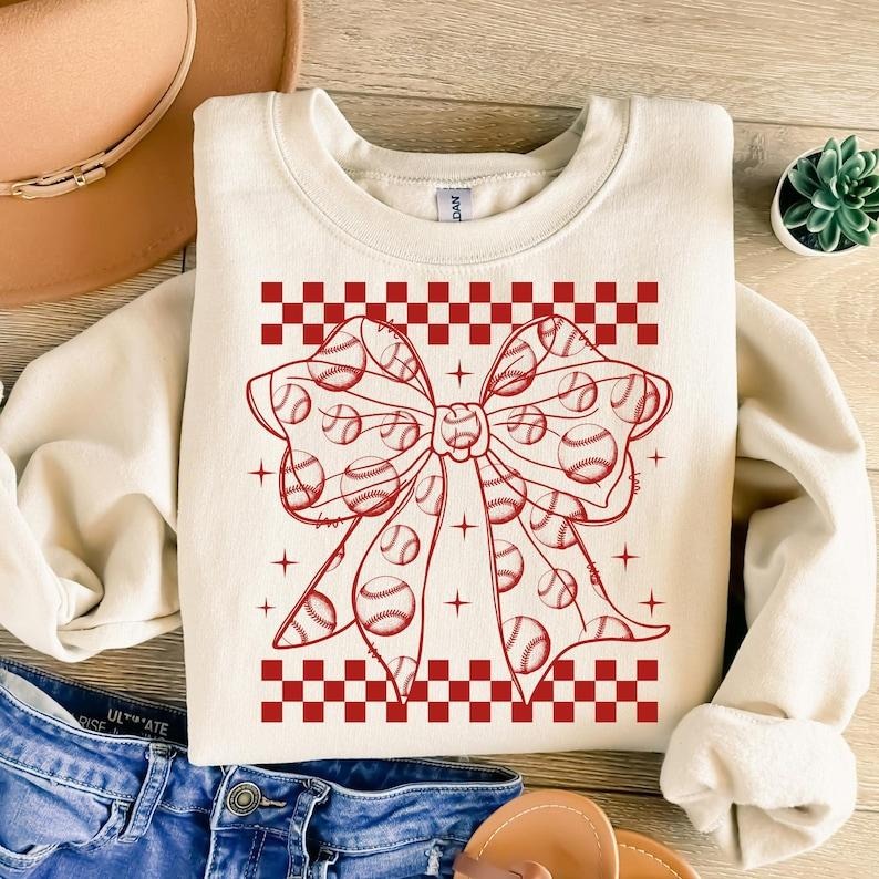 Retro Baseball Coquette , Game Day , Checkered Baseball Mom , Mama , Tis the Season Sweatshirt T-Shirts, Hoodie