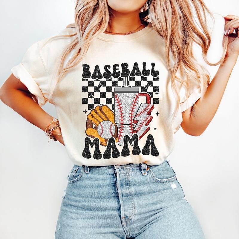 Retro Baseball Mama T-Shirt, Baseball T-Shirt, Sports T-Shirt, Baseball Mom T-Shirt, tshirt hot trend 2025 Hoodie, Sweatshirt