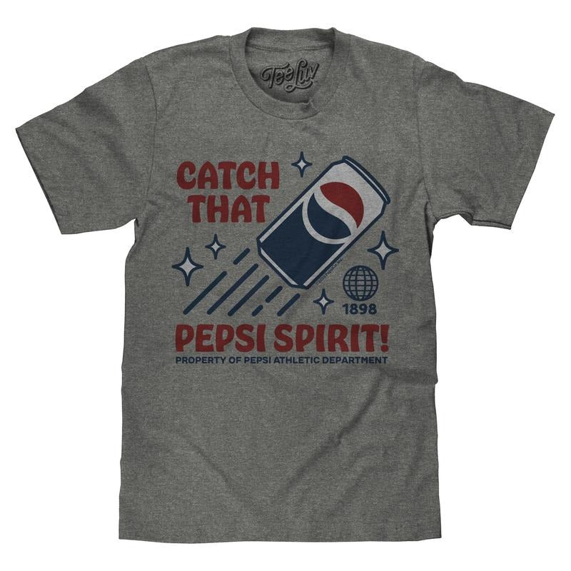 Retro Catch That Pepsi Spirit Soda Logo T-Shirt - Graphite Heather Hoodie, Sweatshirt | UrbanDripWear.com