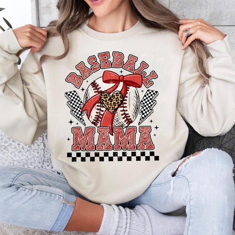 Retro Checkered Baseball Mama Coquette t-shirt,sweatshirt,hoodie, Game Day Baseball sweatshirt, Baseball Mom hoodie,...