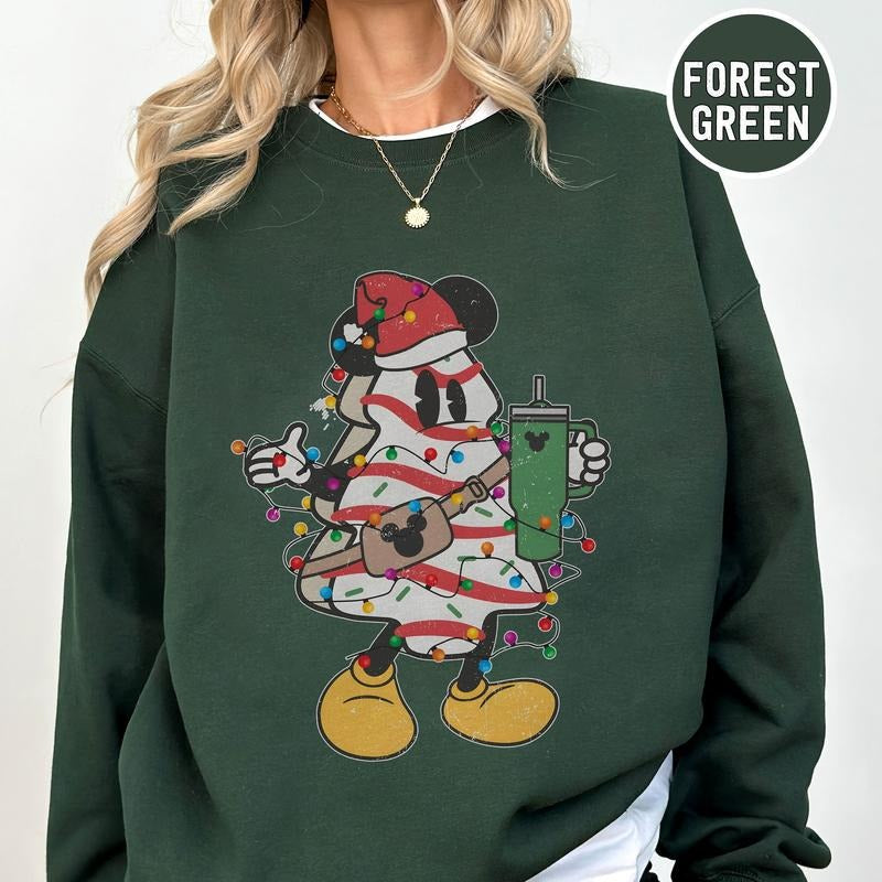 Retro Christmas Tree Cake Crewneck Sweatshirt, Hoodie, T-shirt | UrbanDripWear.com