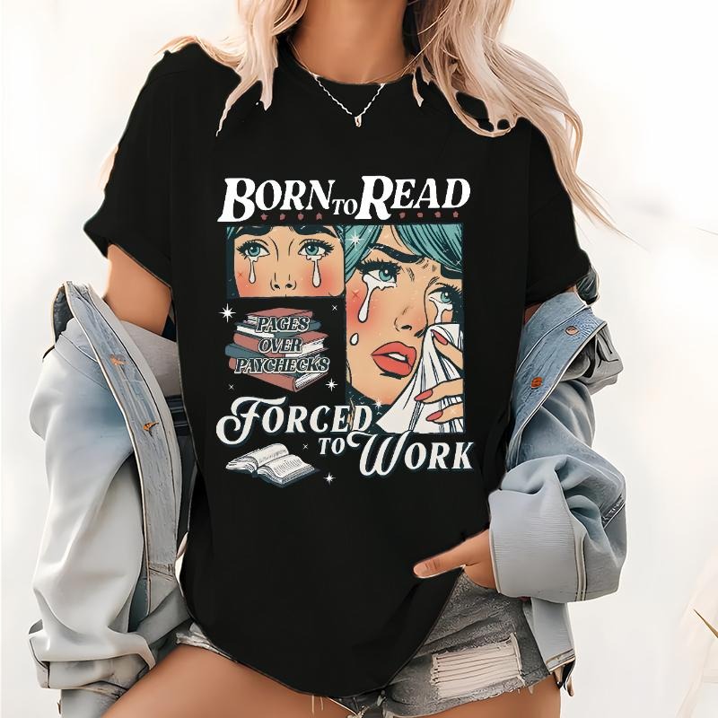 Retro Comfort Born To Read Bookish Shirt, Funny Reader Book Addict Tee, Spicy Books Sweater, Smut Shirt, Aesthetic Womens...