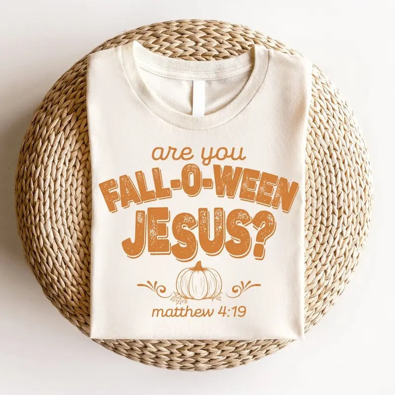 Retro Fall Religious Shirt, Are You Fall-O-Ween Jesus, Womens Christian Shirt, Follow Jesus Shirt Cotton Top Hoodie,...
