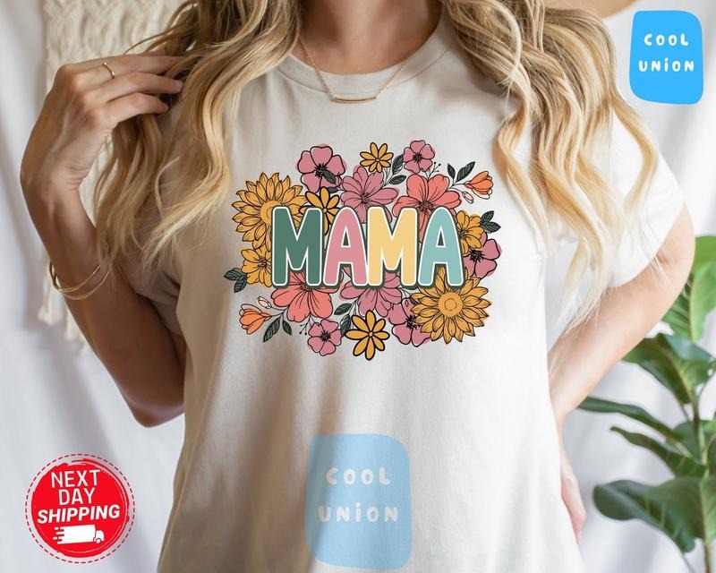 Retro Floral Mama T-shirt, Mom Shirt for Mom for Mother's Day Best Price Hoodie, Sweatshirt | UrbanDripWear.com