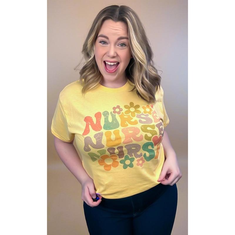 Retro Floral Nurse T-Shirt Hoodie, Sweatshirt | UrbanDripWear.com