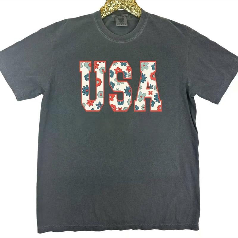 Retro Floral USA comfort color shirts Usa Flag Tee Usa Comfort Colors  Shirt Gift Hoodie, Sweatshirt | UrbanDripWear.com