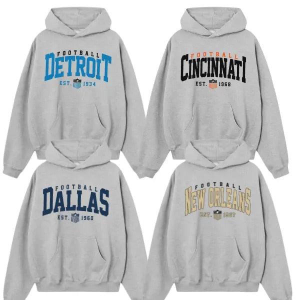 Retro Football All Team Hoodie, Football Sweatshirts, Football Fan Gift T-Shirts | UrbanDripWear.com