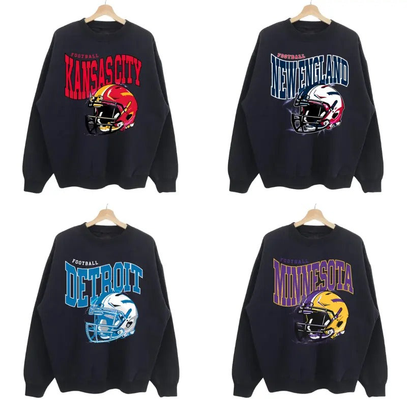Retro Football All Team Sweatshirt, Vintage Football Sweatshirt, Football Fan Gift T-Shirts, Hoodie | UrbanDripWear.com
