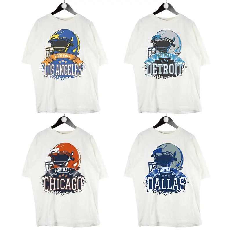 Retro Football T-Shirt, Vintage Football T-Shirt, Football T-shirt for All Teams Color White sport graphic Hoodie, Sweatshirt