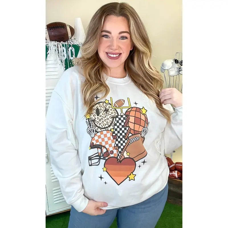 Retro Football Vibes Graphic Sweatshirt T-Shirts, Hoodie | UrbanDripWear.com