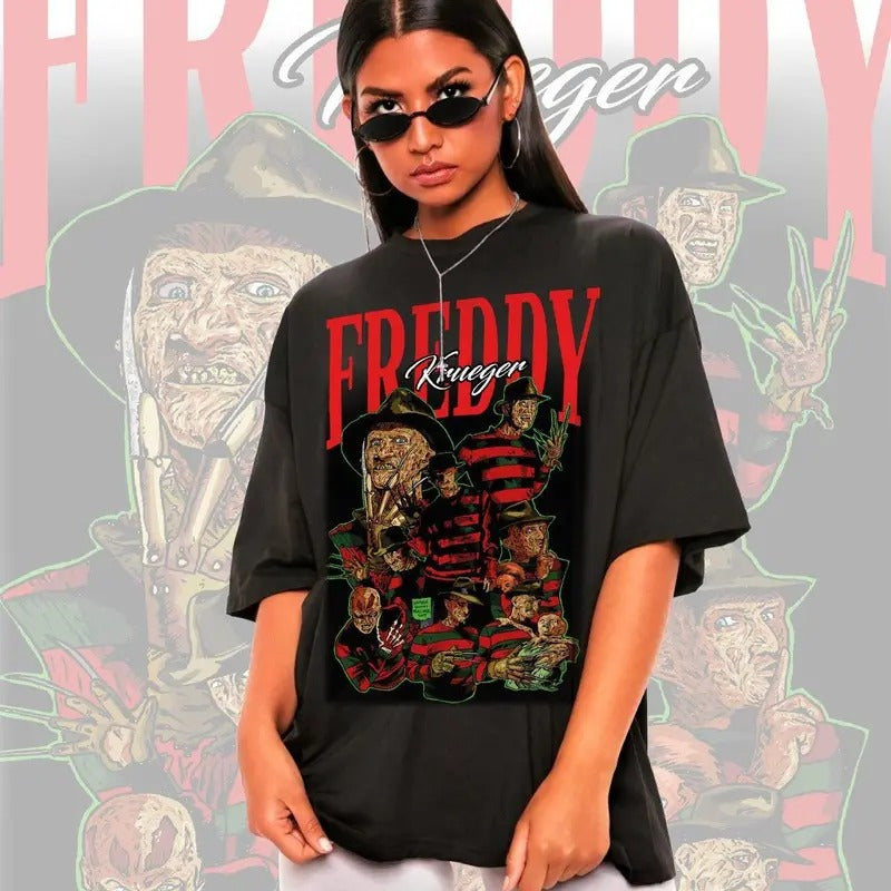 Retro Freddy Krueger Shirt-Freddy Krueger Tshirt,Freddy Krueger T shirt,Freddy Krueger T-shirt,Nightmare on Elm Street...